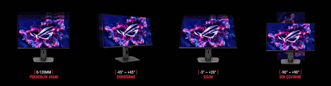 ASUS ROG Strix XG27ACDNG 26.4″ 360Hz 0.03Ms QHD Adaptive Sync QD-OLED Pivot Gaming (Oyuncu) Monitör