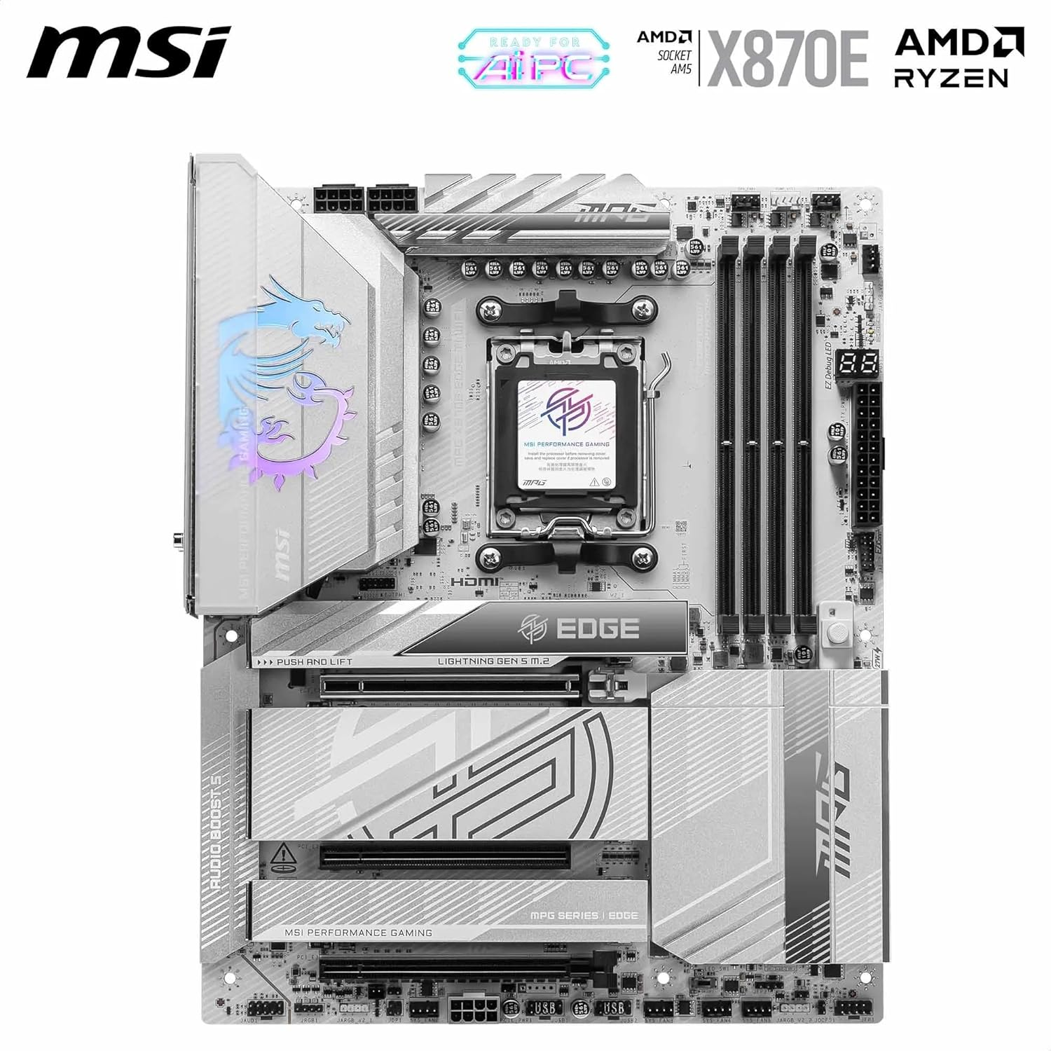 MSI MAG X870E EDGE TI Soket AM5 DDR5 8400(OC)MHz ATX Gaming Anakart