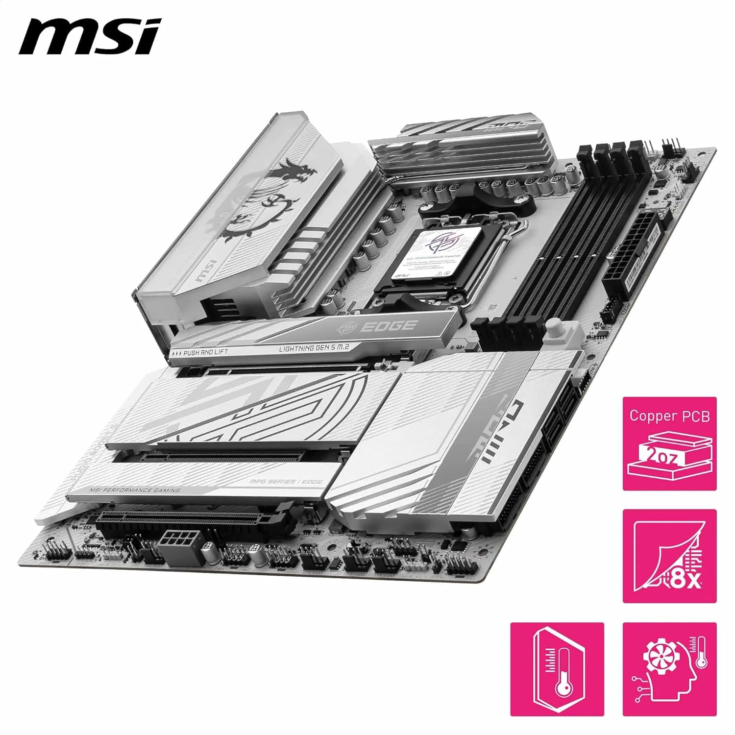 MSI MAG X870E EDGE TI Soket AM5 DDR5 8400(OC)MHz ATX Gaming Anakart