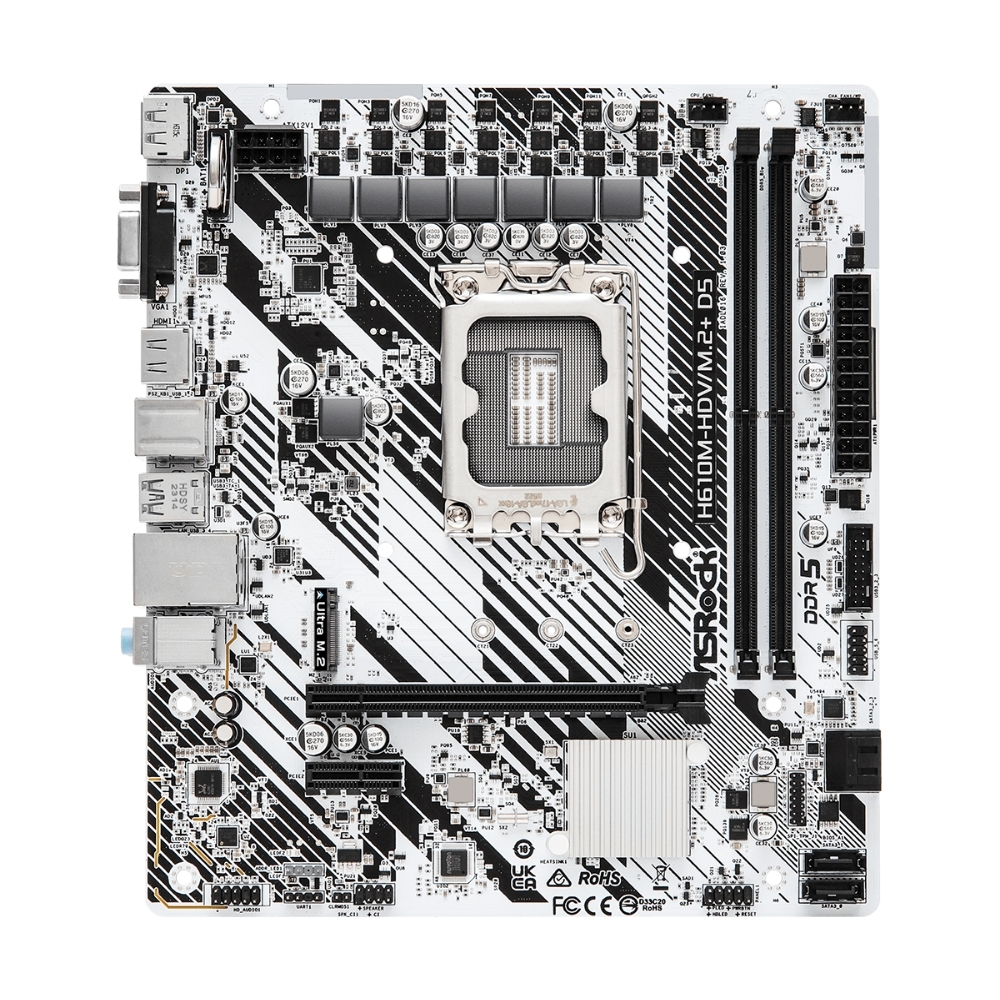 Asrock H610M-HDV/M.2+D5 M.2 HDMI VGA DP Micro ATX 1700p Gaming Anakart