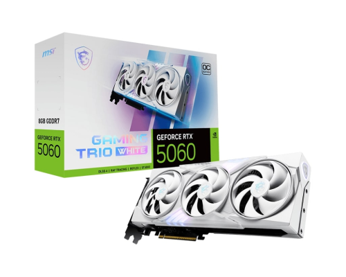 MSI GeForce RTX 5060 8G GAMING TRIO OC WHITE 8GB GDDR7 128Bit DLSS 4 Gaming (Oyuncu) Ekran Kartı