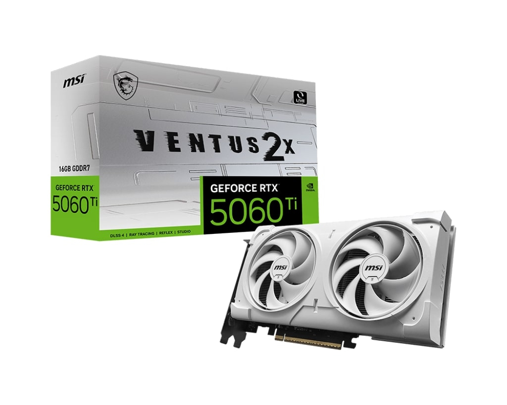 MSI GeForce RTX 5060TI 16GB VENTUS 2X WHITE PLUS 16GB GDDR7 128Bit DX12 Gaming (Oyuncu) Ekran Kartı