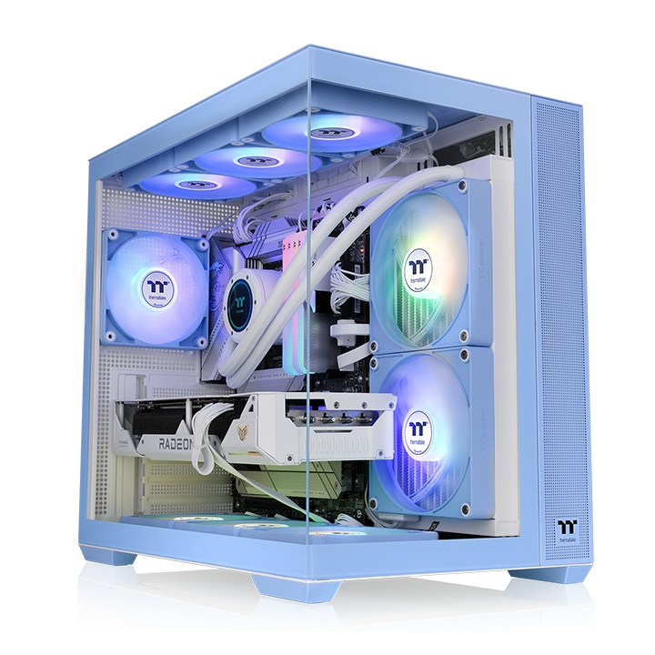 Thermaltake View 380 Hydrangea Blue Temperli Cam 4X120mm USB 3.0 ARGB ATX Mid Tower Oyuncu (Gaming) Kasası