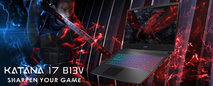 MSI Katana 17 B13VEK-1035XTR i7-13620H 17.3″; 144Hz FreeDOS Full HD  Notebook