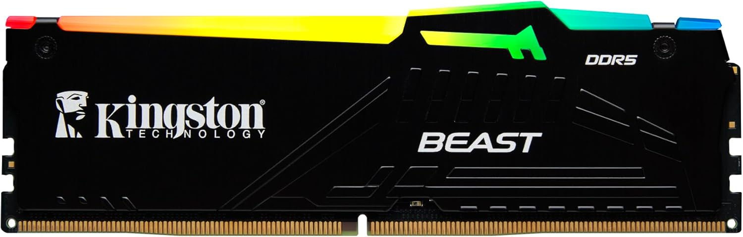 Kingston Beast KF560C36BBEA-8TR RGB 8GB (1x8) DDR5 6000Mhz CL36 Siyah Gaming RAM (Bellek)