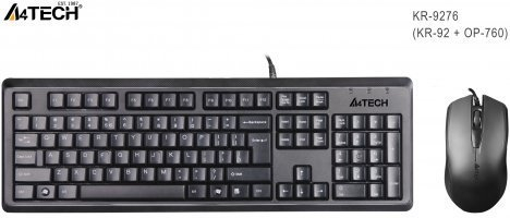 A4 Tech KR-9276 USB TR Q Siyah Klavye+ Optik Mouse