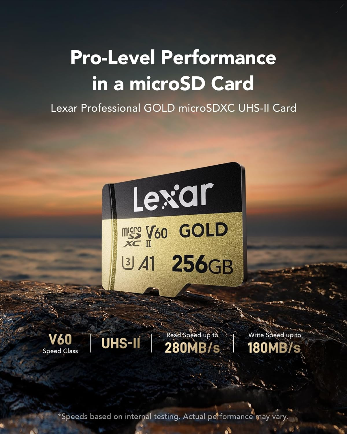 Lexar 256GB LMSGOLD256G-BNNNG Gold MicroSDXC UHS-II 280/180MB/s MicroSD Hafıza Kartı