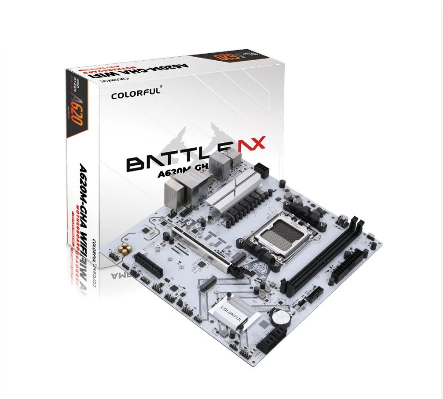 COLORFUL BATTLE-AX A620M-GHA WIFI V14 Beyaz DDR5 7600Mhz mATX AM5 Gaming Anakart