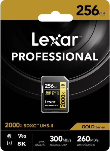 Lexar 256GB LSD2000256G-BNNNG SD Professional 2000X SDXC UHS-II 300/260MB/s SD Hafıza Kartı