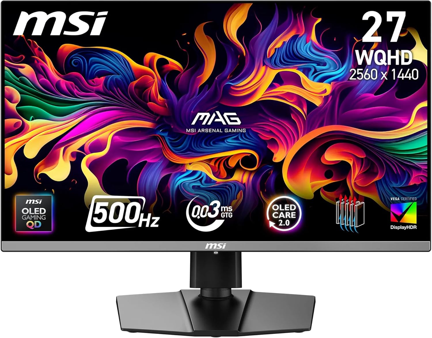 MSI 26.5″ MAG 272QP QD-OLED X50 500HZ 0.03MS WQHD FLAT PIVOT GAMING MONITOR