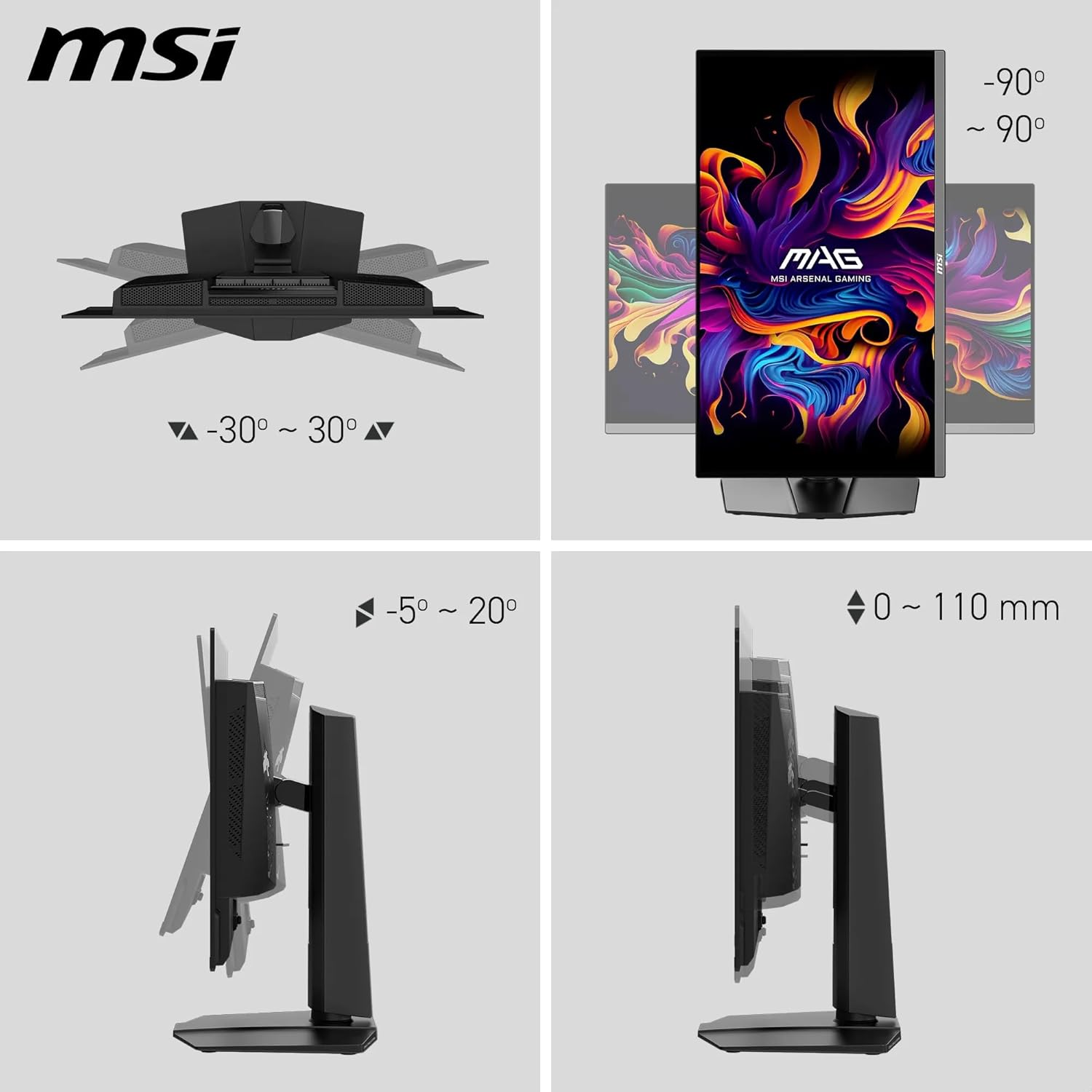 MSI 26.5″ MAG 272QP QD-OLED X50 500HZ 0.03MS WQHD FLAT PIVOT GAMING MONITOR