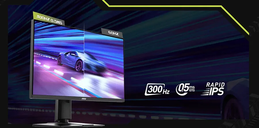 MSI 24.5″ MAG 255PXF 300HZ 0.5MS (GTG) FHD FLAT RAPID IPS PIVOT GAMING MONITOR