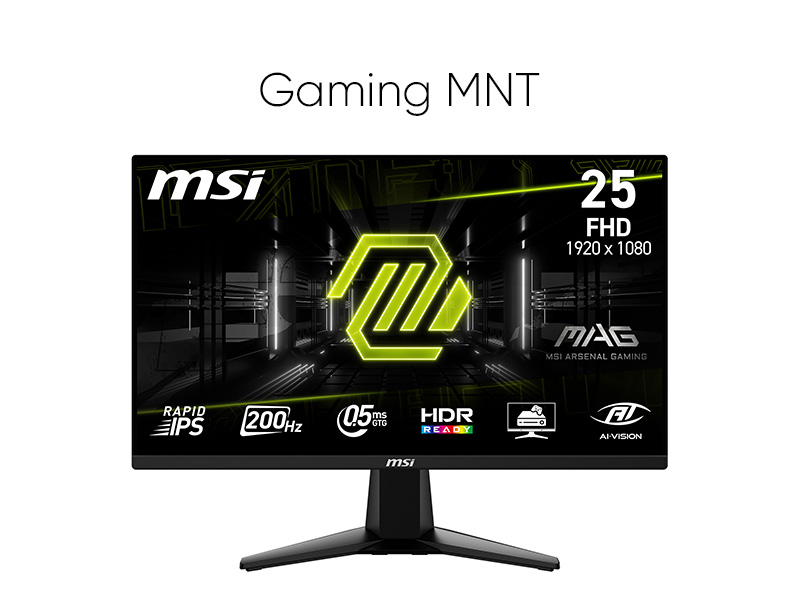 MSI MAG 255F E20 24.5″ 200Hz 0.5ms Full HD FreeSync Premium Rapid IPS Gaming Monitör