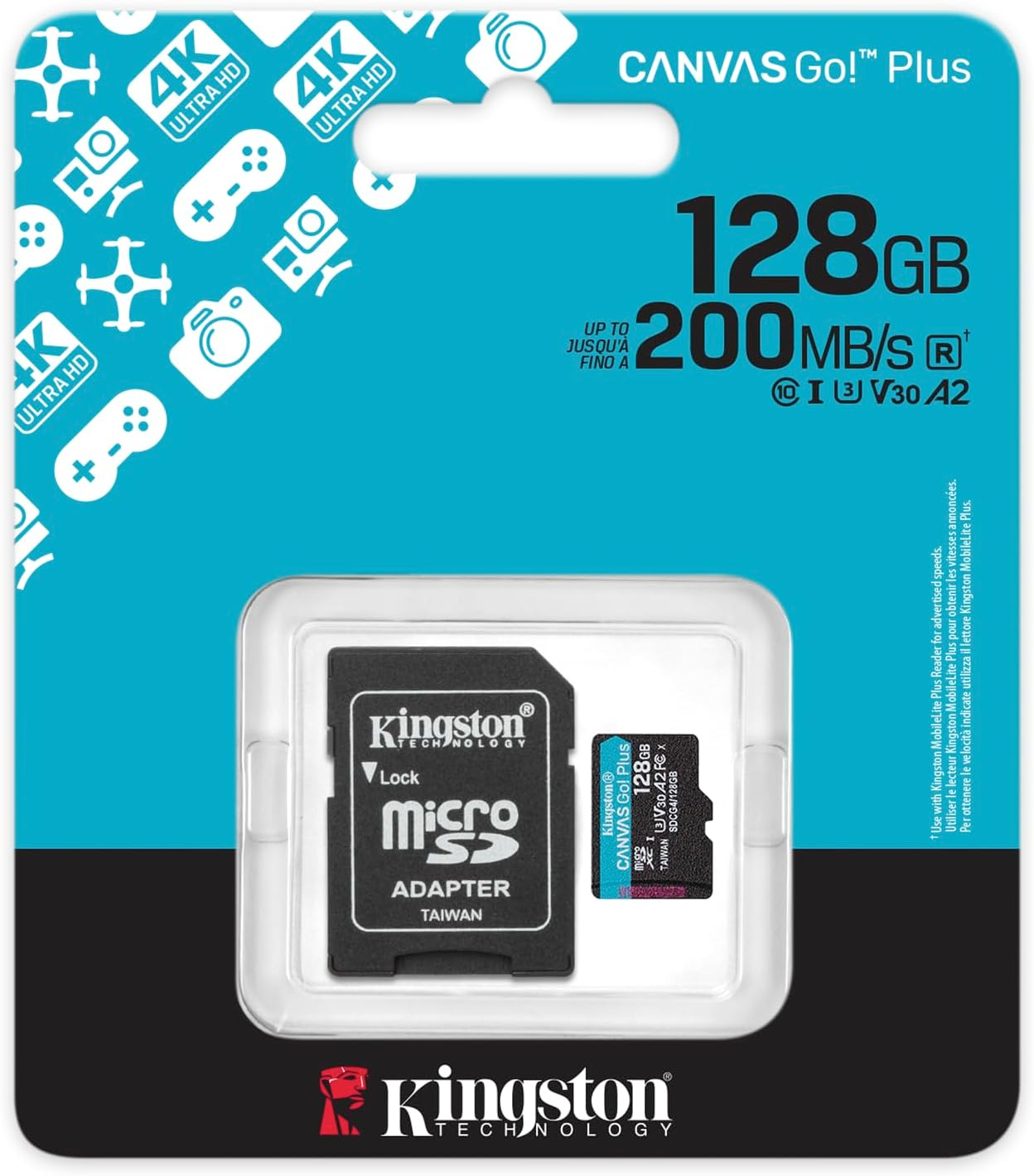 Kingston Canvas Go! Plus 128GB Class 10 SDCG4/128GB 200MB/s MicroSD Hafıza Kartı