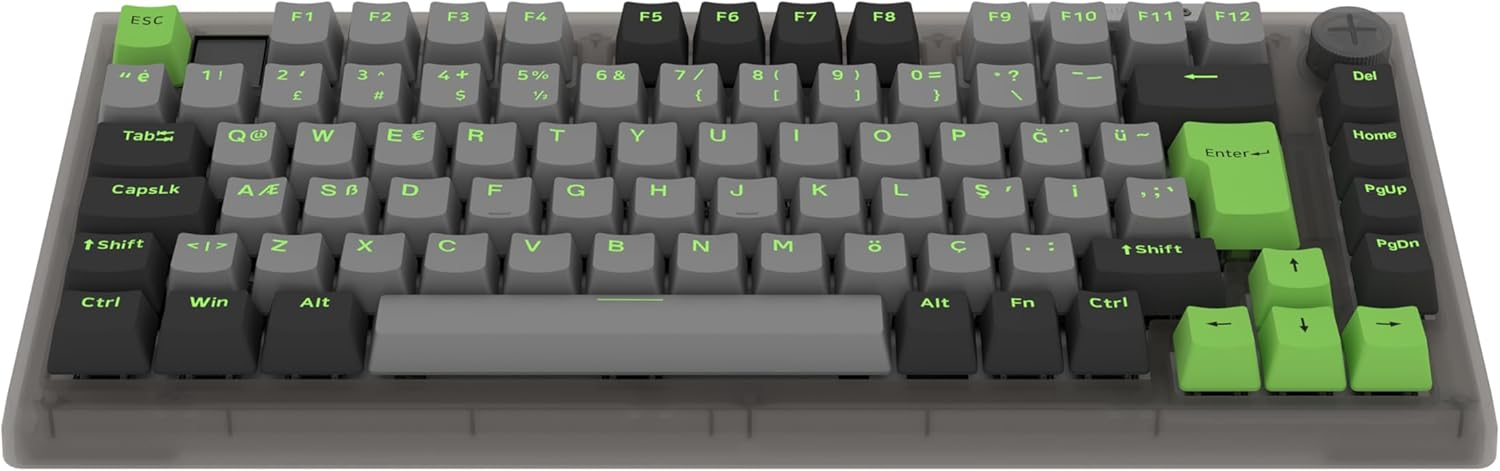 Hawk Gaming HK610 Gateron Switch RGB LCD Tri-Mode Kablosuz/Bluetooth %75 Gaming Klavye