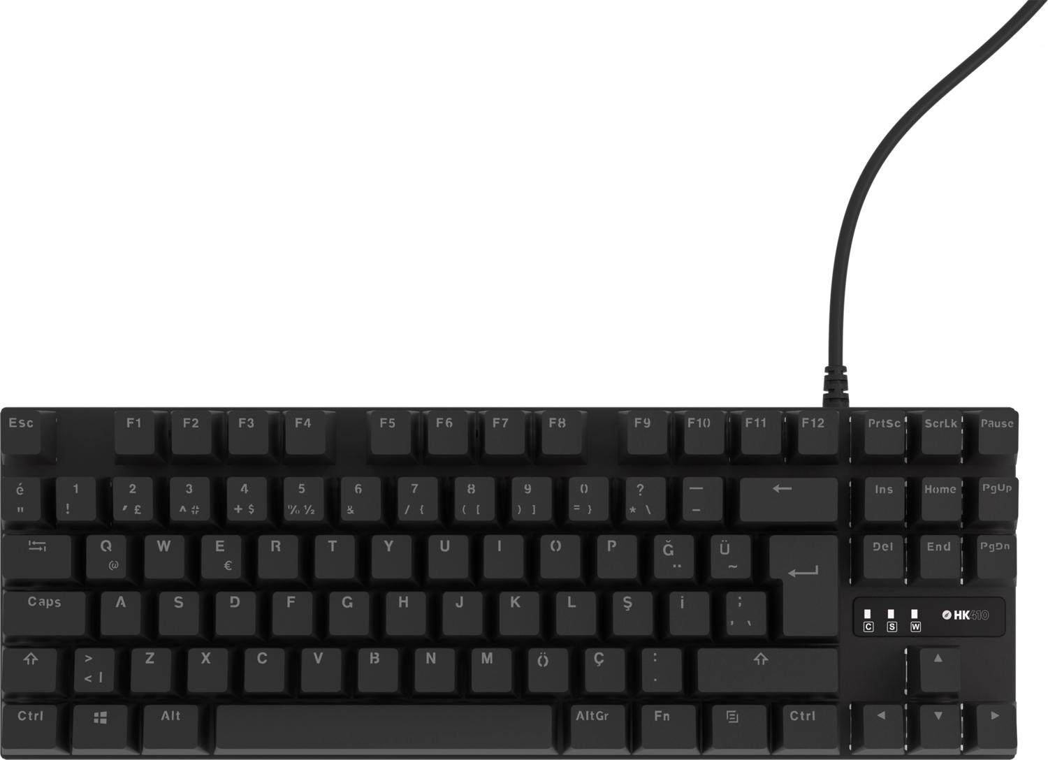 Hawk Gaming HK410M Mekanik Mavi Switch 19 Mod RGB Kablolu Siyah TKL Türkçe Gaming Klavye
