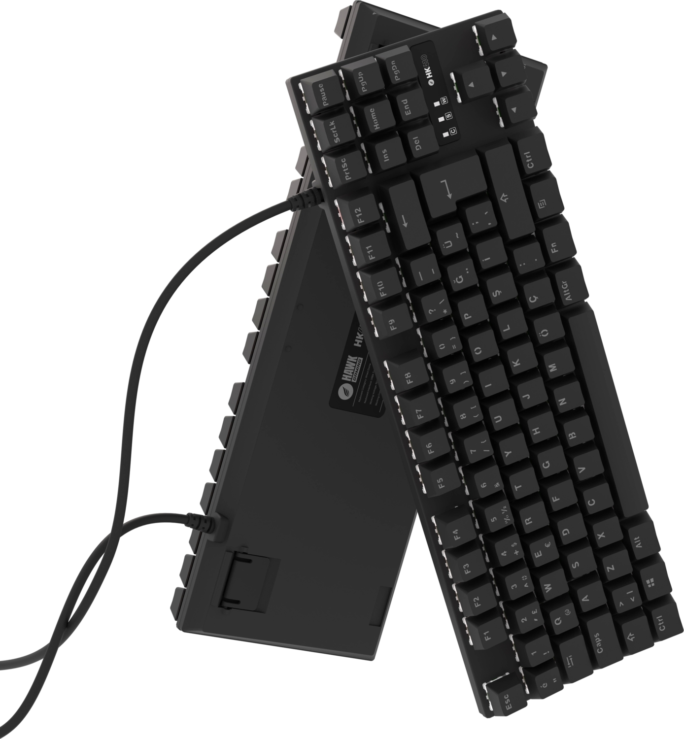 Hawk Gaming HK410M Mekanik Mavi Switch 19 Mod RGB Kablolu Siyah TKL Türkçe Gaming Klavye