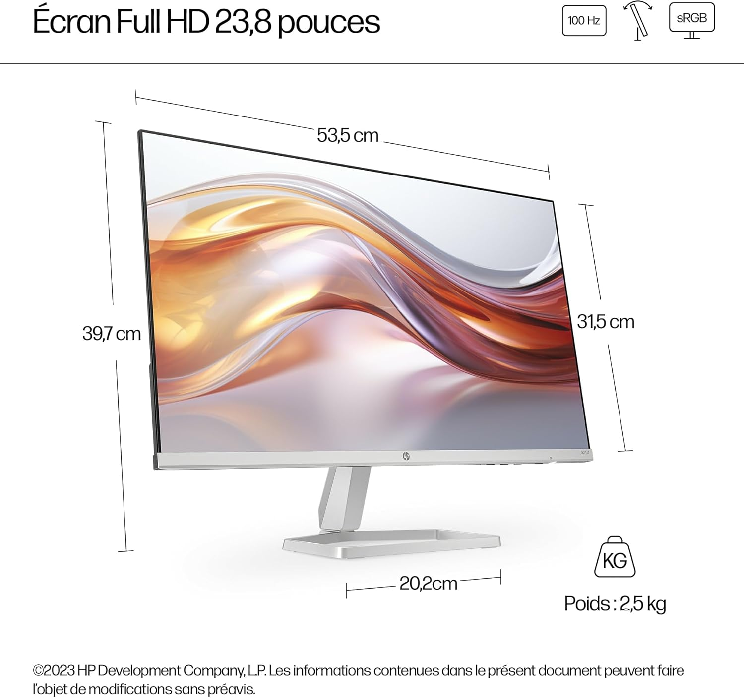 HP S5 524SF 94C17E9 23.8″ 100Hz 5Ms Full HD IPS Monitör