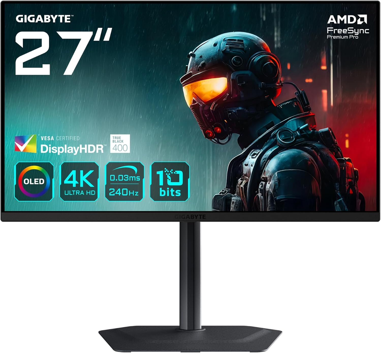 Gigabyte MO27U2 27″ 240Hz 0.03Ms HDMI,DisplayPort FreeSync G-Sync QD-OLED 4K Gaming Monitör