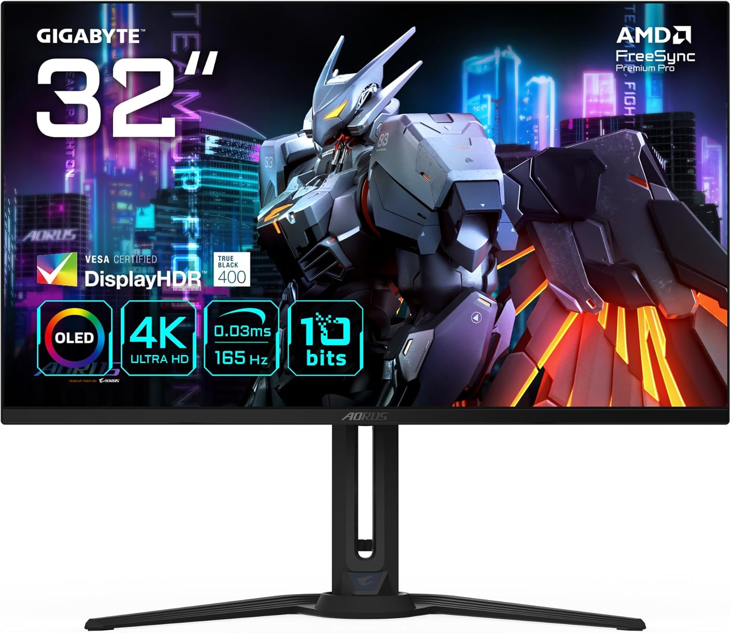 Gigabyte AORUS FO32U 31.5″ 165Hz 0.03ms HDMI DP USB 3.2 Type-C Pivot KVM UHD OLED Gaming Monitör