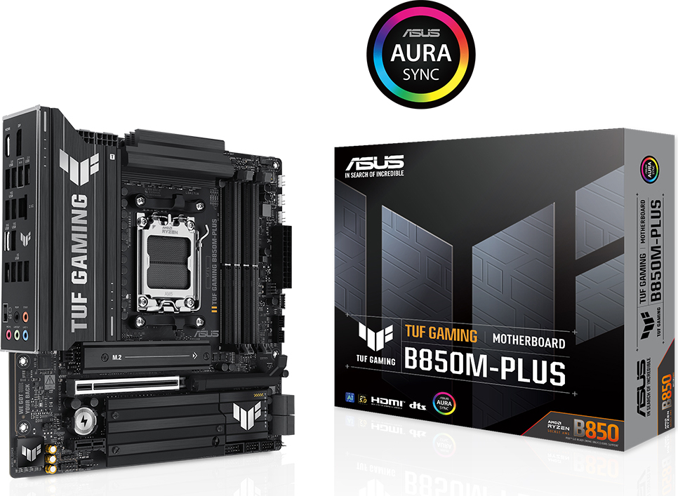 ASUS TUF GAMING B850M-PLUS AMD B850 AM5 SOKET DDR5 8000+(OC)MHz mATX Gaming (Oyuncu) Anakart