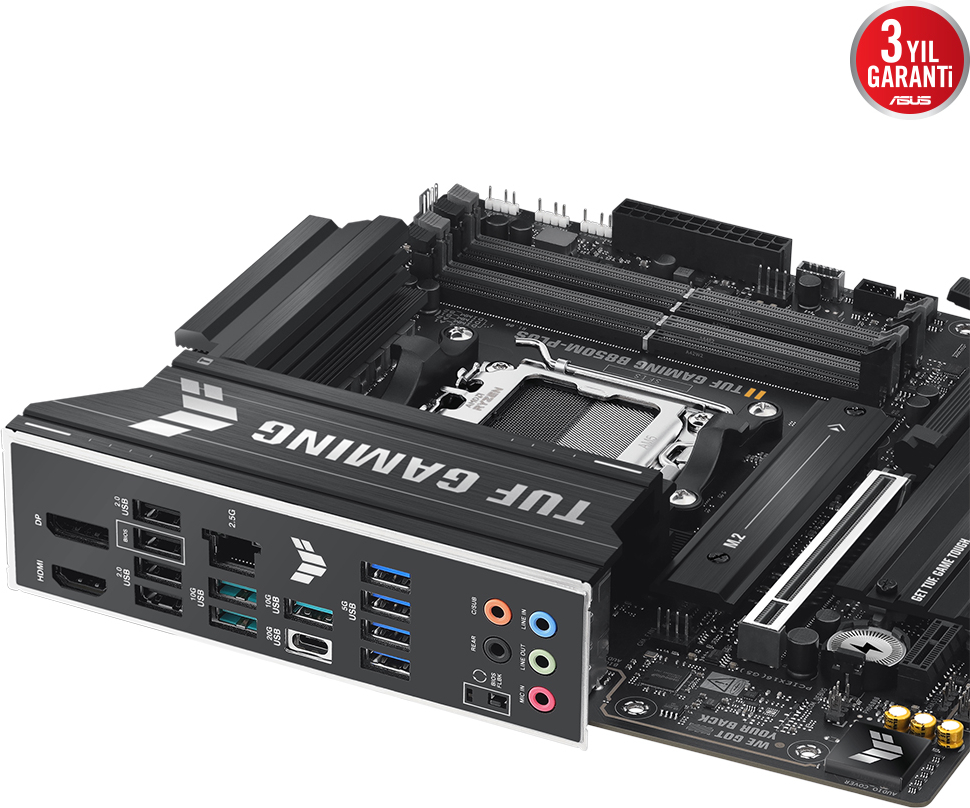 ASUS TUF GAMING B850M-PLUS AMD B850 AM5 SOKET DDR5 8000+(OC)MHz mATX Gaming (Oyuncu) Anakart