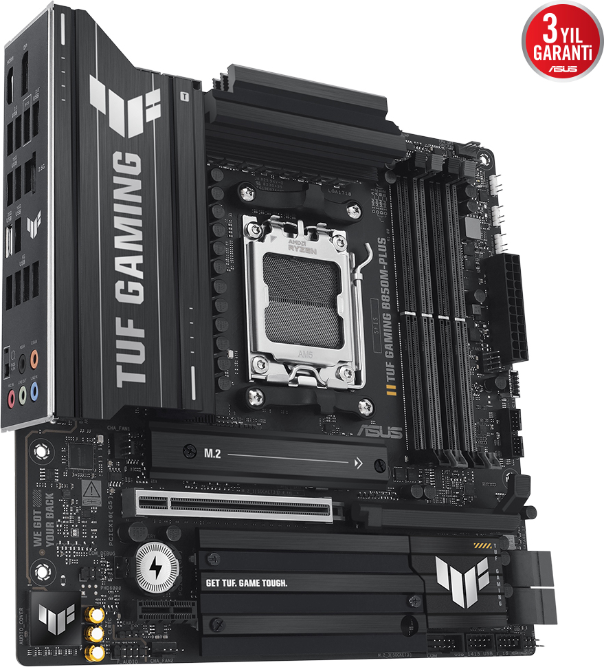 ASUS TUF GAMING B850M-PLUS AMD B850 AM5 SOKET DDR5 8000+(OC)MHz mATX Gaming (Oyuncu) Anakart