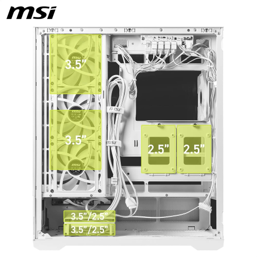 MSI MPG PANO 110R PZ White 4x ARGB Fan USB 3.2 ATX Tower Gaming (Oyuncu) Kasa