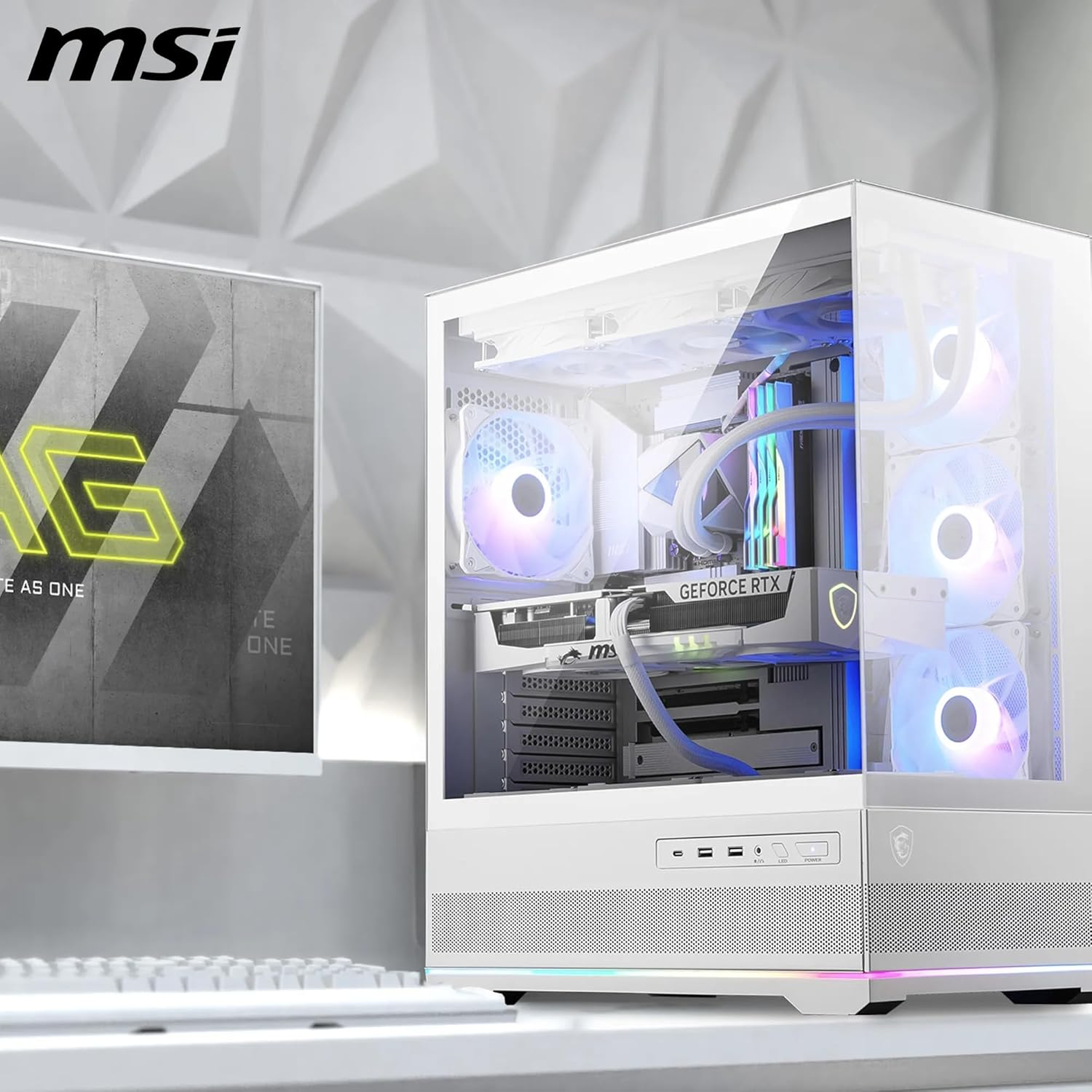 MSI MPG PANO 110R PZ White 4x ARGB Fan USB 3.2 ATX Tower Gaming Kasa