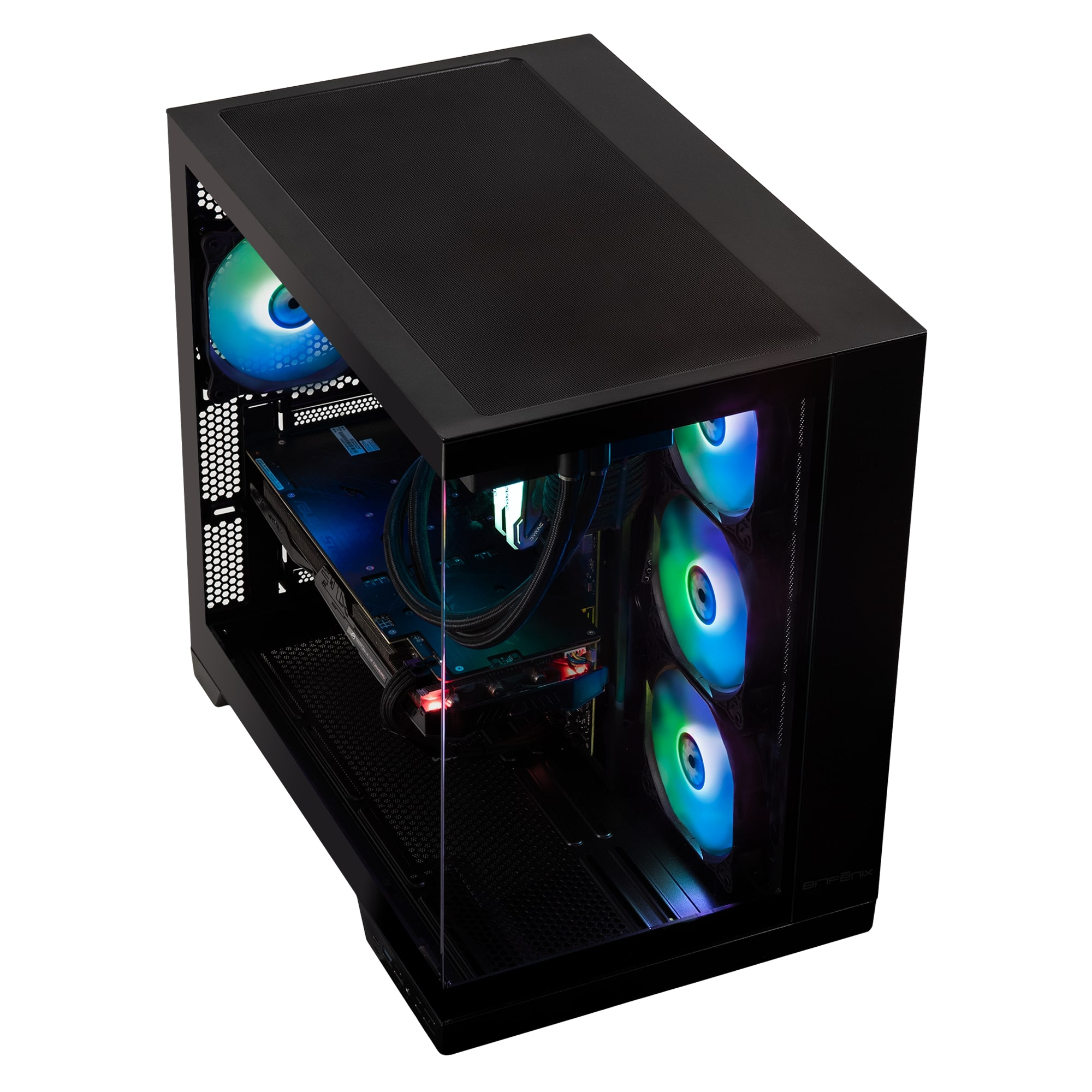 Bitfenix MH100 1000W 80+ Gold PSU 4x120mm ARGB Fan ATX Temperli Cam Siyah Gaming (Oyuncu) Kasa