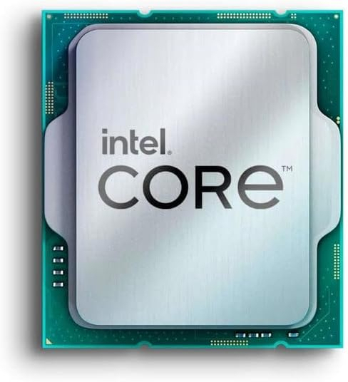 Intel Core i5-14600 işlemci görseli, Intel Core yazısı ile birlikte yeni nesil masaüstü işlemci tasarımı