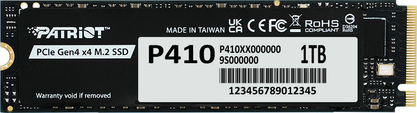 Patriot P410 PCIe Gen4 x4 (NVMe 1.4) M.2 2280 SSD R/5000 W/4500 [1TB]