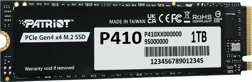 Patriot P410 PCIe Gen4 x4 (NVMe 1.4) M.2 2280 SSD R/5000 W/4500 [1TB]