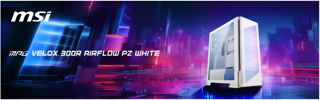 MSI MPG VELOX 300R Airflow PZ White 3x ARGB Fan USB 3.2 ATX Tower Gaming Kasa