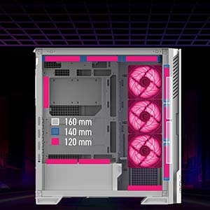 MSI MPG VELOX 300R Airflow PZ White 3x ARGB Fan USB 3.2 ATX Tower Gaming Kasa