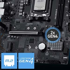 MSI PRO B840M-B DDR5 AMD B840 AM5 Soket DDR5 7200+(OC)MHz mATX Oyuncu Anakart