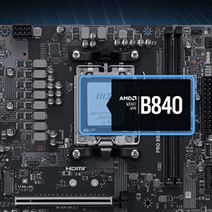 MSI PRO B840M-B DDR5 AMD B840 AM5 Soket DDR5 7200+(OC)MHz mATX Oyuncu Anakart