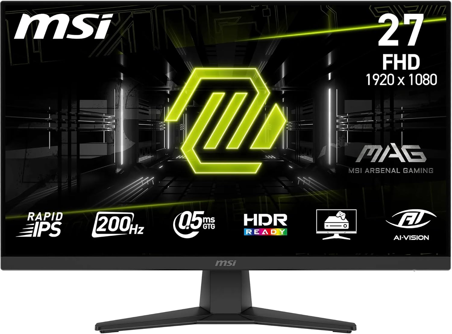 MSI MAG 272F 27″ 200Hz 0.5ms Full HD Adaptive Sync Rapid IPS Gaming Monitör
