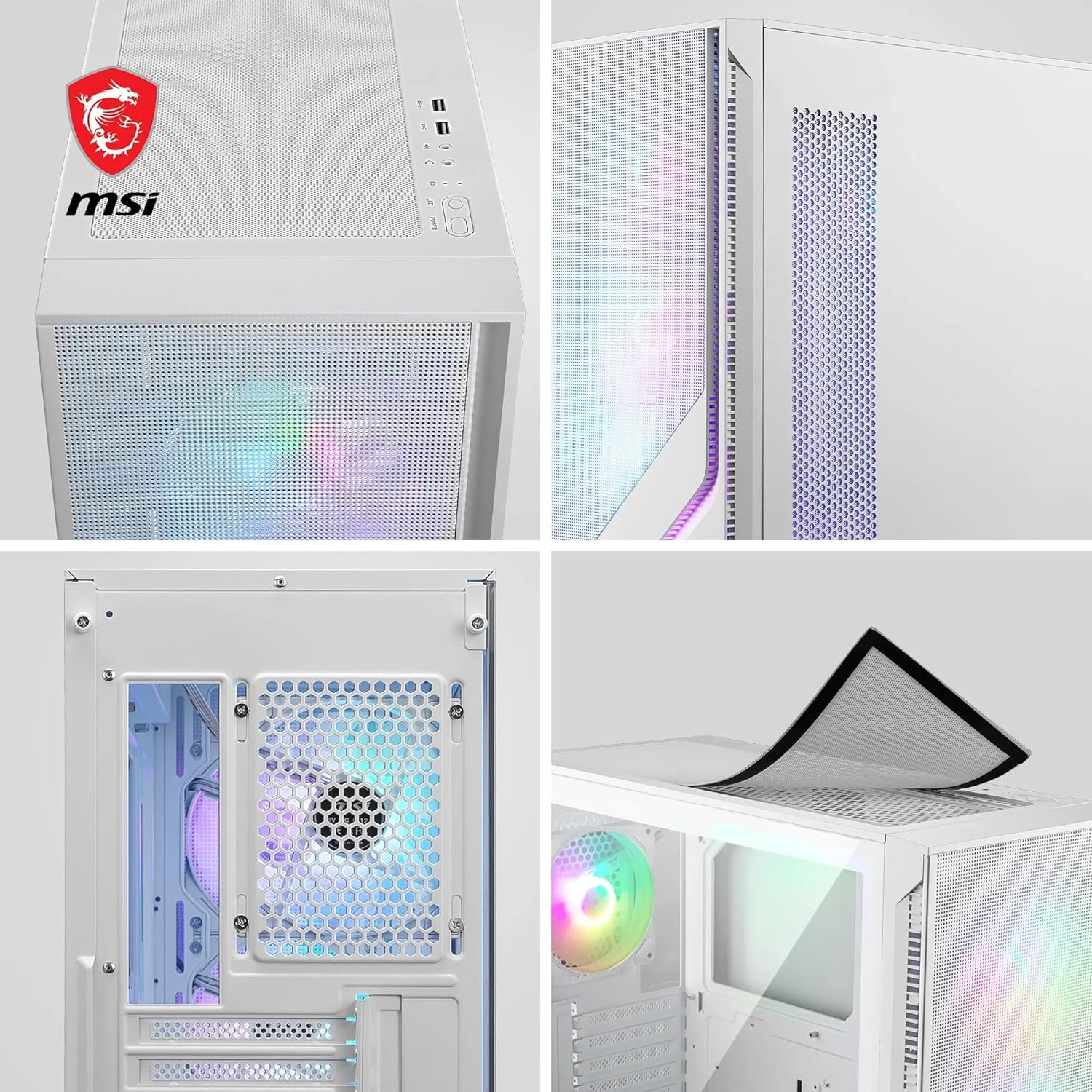MSI MAG Forge M320R Airflow White 3x120mm ARGB Fan USB 3.2 ATX Mid-Tower Beyaz Gaming Kasa