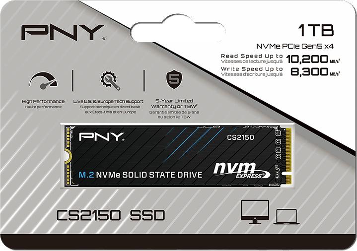 PNY CS2150 1TB M.2 NVMe SSD 10200/8500MB/s