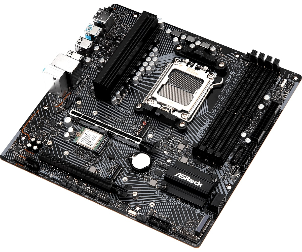 Asrock B650M PG Lightning WiFi 90-MXBK2-A0UAYZ AMD B650 Soket AM5 DDR5 7200(OC)MHz mATX Gaming (Oyuncu) Anakart