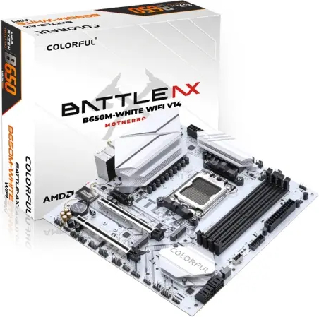 COLORFUL BATTLE AX B650M-WHITE WIFI V15 DDR5 7600MHz mATX Gaming Anakart