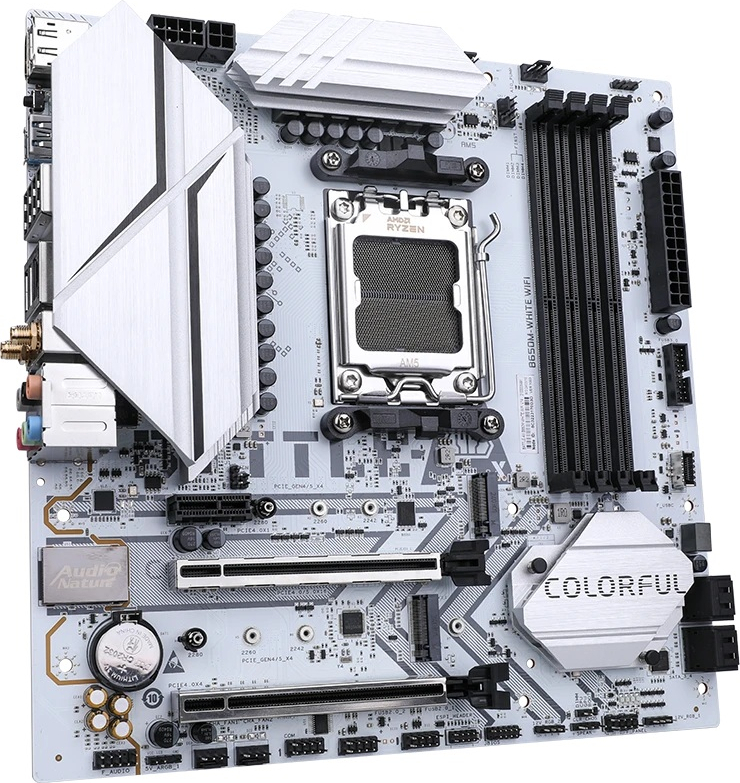 COLORFUL BATTLE AX B650M-WHITE WIFI V15 DDR5 7600MHz mATX Gaming Anakart
