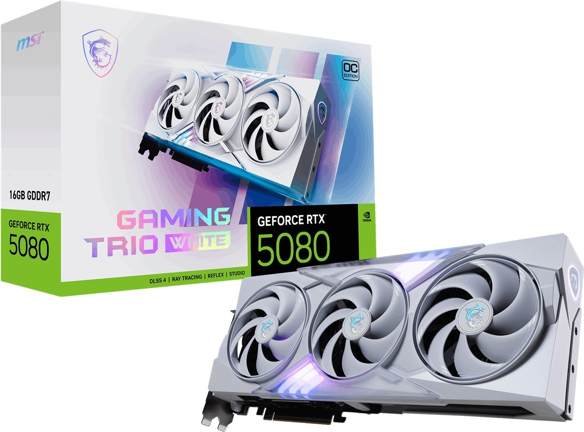 MSI GeForce RTX 5080 16G GAMING TRIO OC WHITE 16GB GDRR7 256bit  DX12 Gaming (Oyuncu) Ekran Kartı