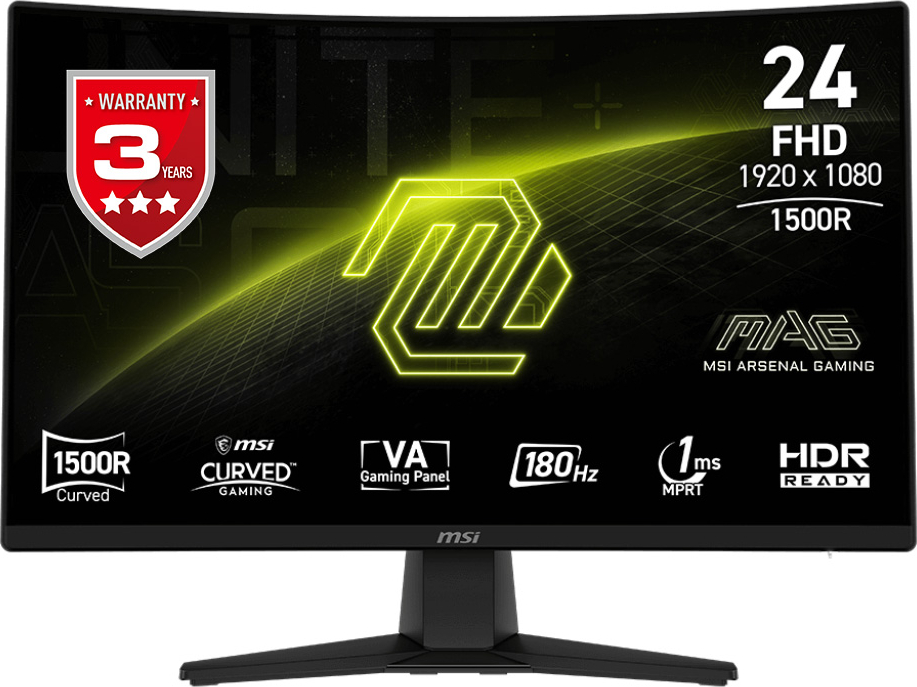 MSI 23.6″ MAG 242C 180HZ 1MS FHD CURVE VA ADAPTIVE-SYNC GAMING MONITOR