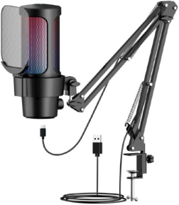 Dexim M8 USB Kablolu  PC/PS5 Uyumlu Siyah RGB Mikrofon