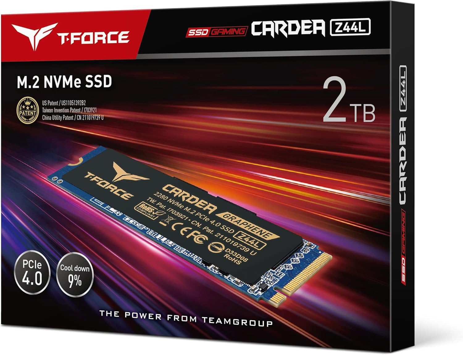 Team T-Force CARDEA Z44L 2TB 3500/3000MB/s PCIe NVMe M.2 SSD Disk 