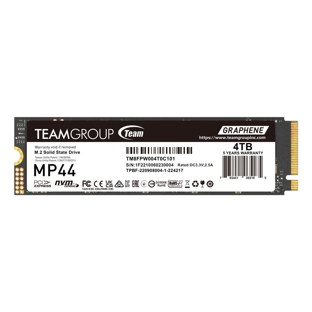 Team MP44 4TB Gen4x4 7400/6500MB/s NVMe PCIe M.2 SSD Disk