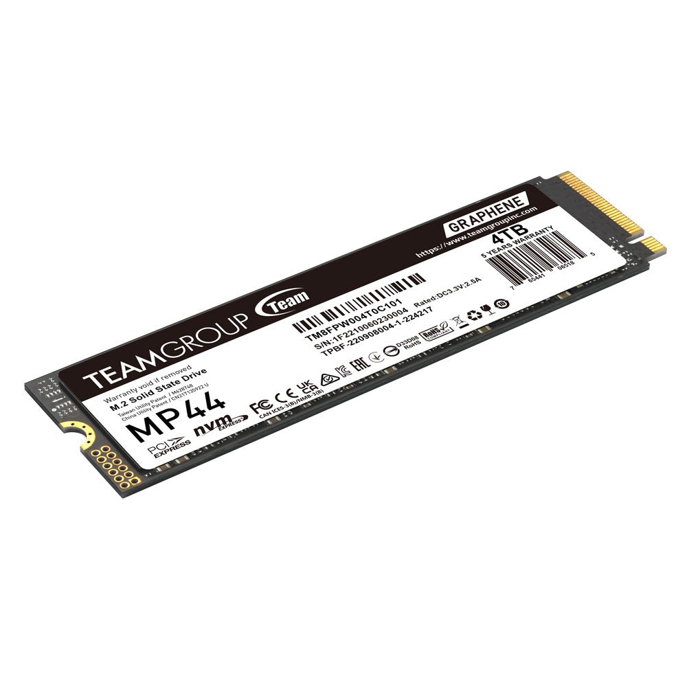 Team MP44 4TB Gen4x4 7400/6500MB/s NVMe PCIe M.2 SSD Disk