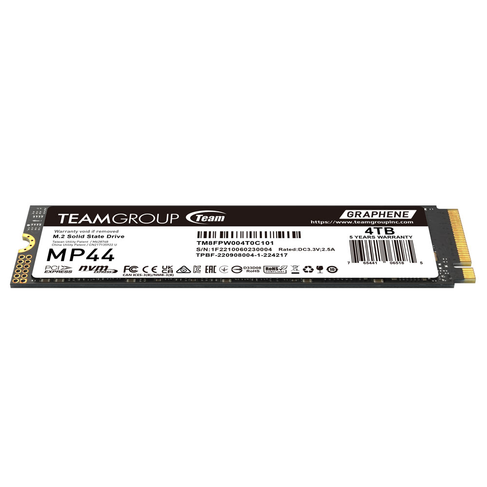 Team MP44 4TB Gen4x4 7400/6500MB/s NVMe PCIe M.2 SSD Disk